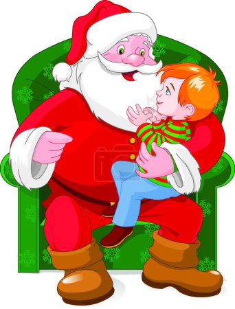 Illustration for Illustration of the Santa and Child - Royalty Free Image
