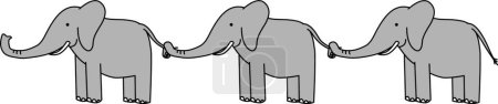 Téléchargez les illustrations : Illustration des éléphants heureux - en licence libre de droit
