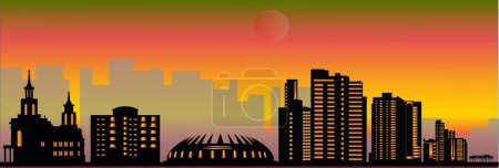 Ilustración de Fortaleza skyline vector ilustración - Imagen libre de derechos