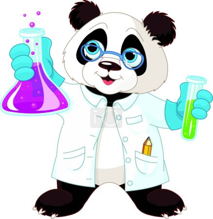 Illustration for Illustration of the Panda Scientist - Royalty Free Image