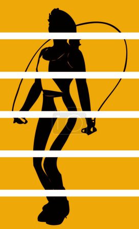 Illustration for "Fitness Teen Girl Woman Vector Design Illustration Clipart" - Royalty Free Image