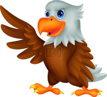 Illustration for Illustration of the Eagle cartoon waving - Royalty Free Image
