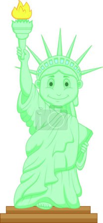Téléchargez les illustrations : Illustration de la statue de la Liberté dessin animé - en licence libre de droit