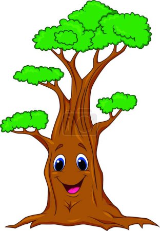 Téléchargez les illustrations : Illustration du personnage de dessin animé Tree - en licence libre de droit