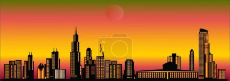 Ilustración de Ilustración de Vector de horizonte de Chicago - Imagen libre de derechos