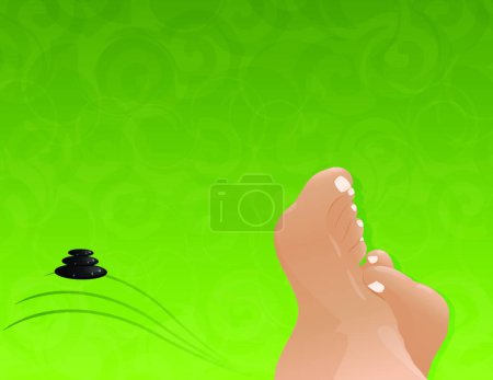 Illustration for Illustration of the foot on green background - Royalty Free Image