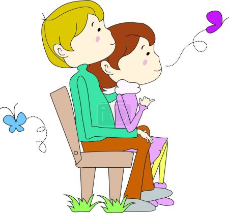 Illustration for Illustration of the cartoon couple - Royalty Free Image