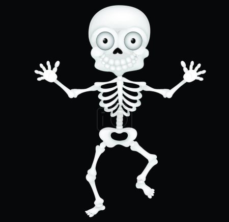 Illustration for "Funny skeleton cartoon" colorful vector illustration - Royalty Free Image