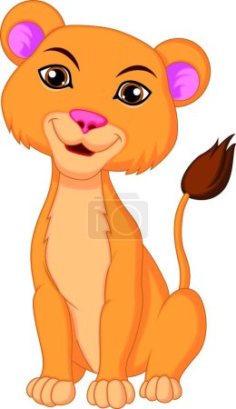 Illustration for "Lioness cartoon" colorful vector illustration - Royalty Free Image