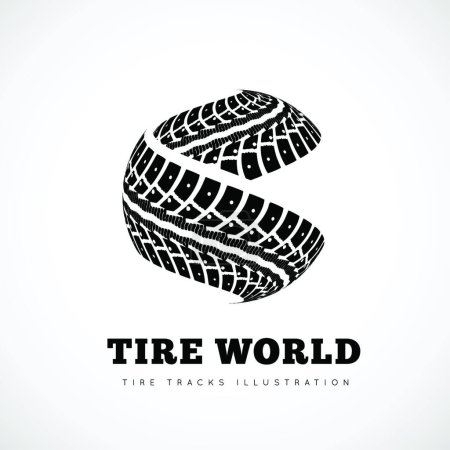 Illustration for Tire tracks background, vector illustration - Royalty Free Image