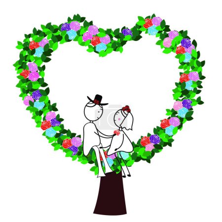 Ilustración de "Pareja de boda "vector colorido ilustración - Imagen libre de derechos