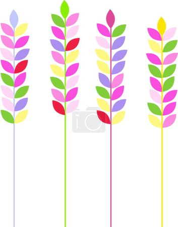 Illustration for "Spring colored ears" colorful vector illustration - Royalty Free Image