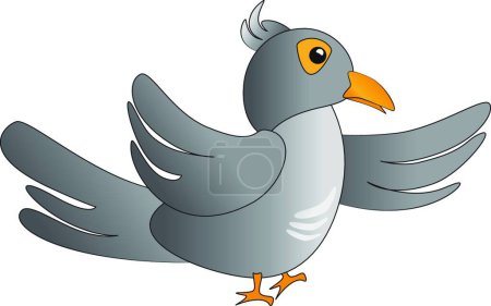 Téléchargez les illustrations : "Oiseau coucou "illustration vectorielle colorée - en licence libre de droit
