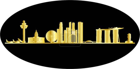 Ilustración de "singapore skyline "ilustración vectorial colorido - Imagen libre de derechos