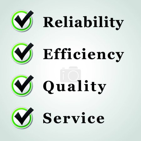 Illustration for "Quality service" colorful vector illustration - Royalty Free Image