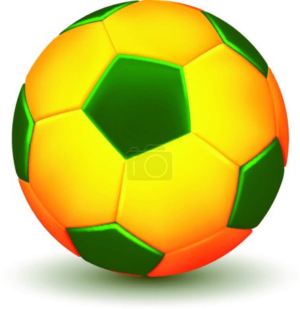 Téléchargez les illustrations : "Ballon de football "illustration vectorielle colorée - en licence libre de droit