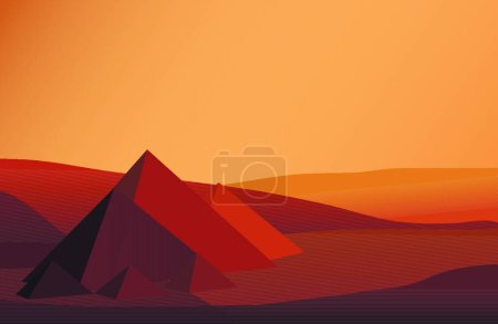 Téléchargez les illustrations : "L'Egypte. Pyramides ". illustration vectorielle colorée - en licence libre de droit