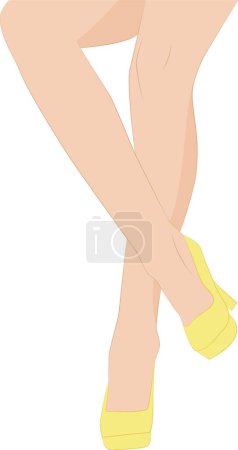 Téléchargez les illustrations : "jambes féminines "illustration vectorielle colorée - en licence libre de droit