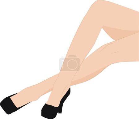 Ilustración de "piernas femeninas "vector colorido ilustración - Imagen libre de derechos