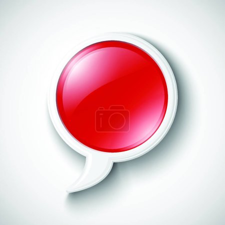 Illustration for "Chat Glossy Icon" colorful vector illustration - Royalty Free Image