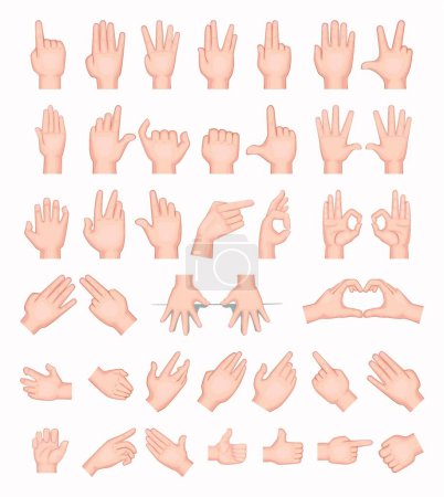 Illustration for "Collage of  hands" colorful vector illustration - Royalty Free Image