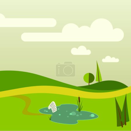 Illustration for "Nature Part Two" colorful vector illustration - Royalty Free Image