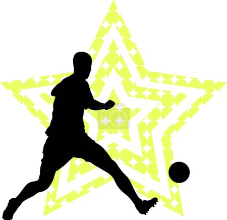 Ilustración de Concepto estrella de fútbol con jugador - Imagen libre de derechos