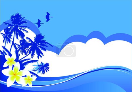 Téléchargez les illustrations : "Vacances d'été "illustration vectorielle colorée - en licence libre de droit