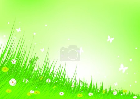 Illustration for "Meadow praise background" colorful vector illustration - Royalty Free Image