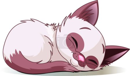 Ilustración de Gatito dormido vector ilustración - Imagen libre de derechos