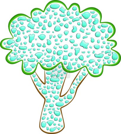 Illustration for "tree water drops" colorful vector illustration - Royalty Free Image