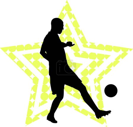 Ilustración de Concepto estrella de fútbol con jugador - Imagen libre de derechos