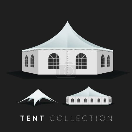 Téléchargez les illustrations : Illustration de l'ensemble des tentes - en licence libre de droit