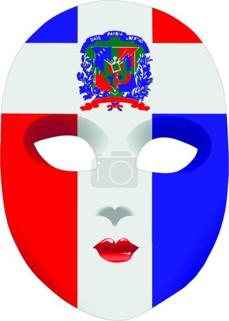 Ilustración de Ilustración de la máscara de República Dominicana - Imagen libre de derechos