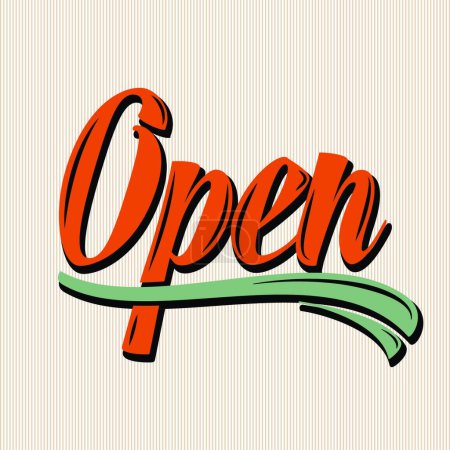 Illustration for "retro open sign" web icon vector illustration - Royalty Free Image