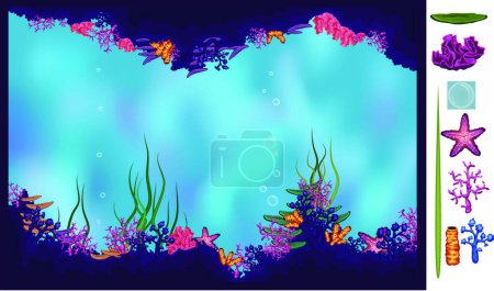 Illustration for Illustration of the Underwater cave - Royalty Free Image