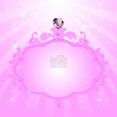 Illustration for Illustration of the Princess pink frame - Royalty Free Image