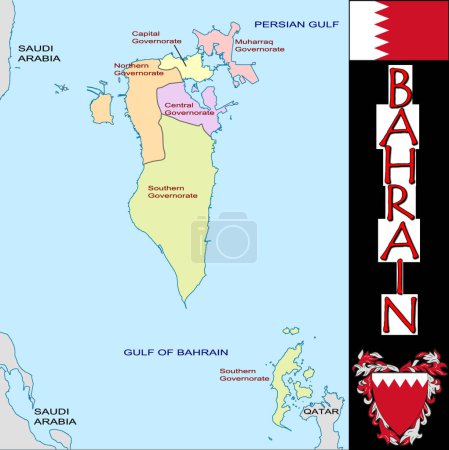 Illustration for Illustration of the Bahrain divisions - Royalty Free Image