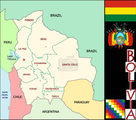 Téléchargez les illustrations : Illustration des divisions Bolivie - en licence libre de droit