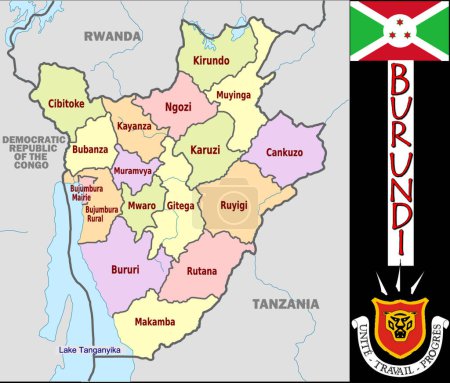 Illustration for Illustration of the Burundi divisions - Royalty Free Image
