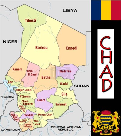 Téléchargez les illustrations : Illustration des divisions tchadiennes - en licence libre de droit