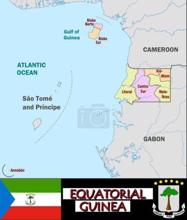 Ilustración de Ilustración de las divisiones de Guinea Ecuatorial - Imagen libre de derechos