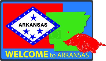 Illustration for Welcome to Arkansas icon, vector illustration - Royalty Free Image