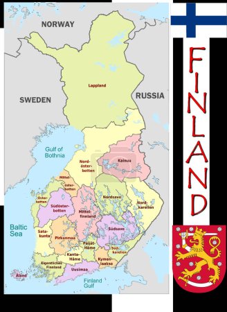 Illustration for Illustration of the Finland divisions - Royalty Free Image