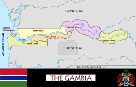 Ilustración de Ilustración de las divisiones de Gambia - Imagen libre de derechos