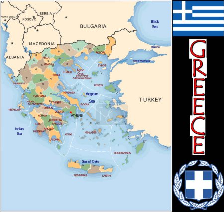 Illustration for Illustration of the Greece divisions - Royalty Free Image