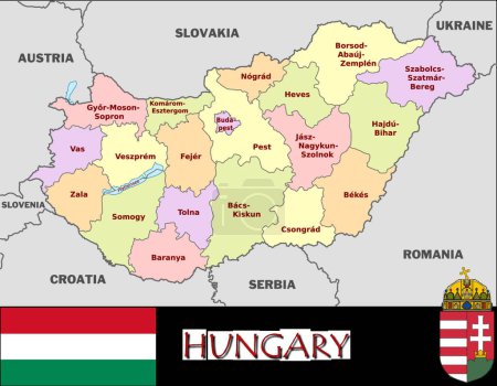 Ilustración de Ilustración de las divisiones de Hungría - Imagen libre de derechos