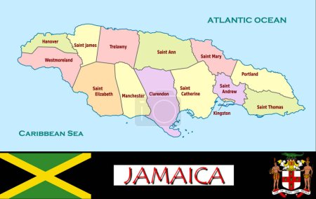 Illustration for Illustration of the Jamaica divisions - Royalty Free Image