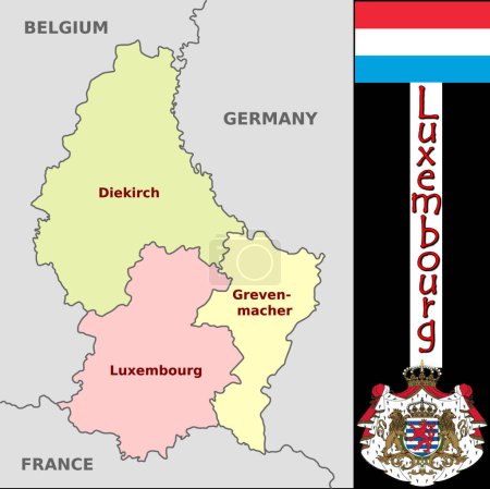 Illustration for Illustration of the Luxembourg divisions - Royalty Free Image