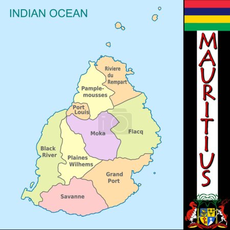 Illustration for Illustration of the Mauritius divisions - Royalty Free Image